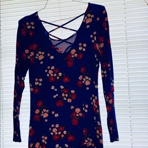 Navy Blue Floral Dress